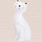 Escultura Gatinho Enfeite Decoração Casa Sala Escritório Cerâmica Pequeno Branco Preto Hale DEE02011