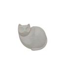 ESCULTURA GATO DECORATIVO EM RESINA BEGE 17cm