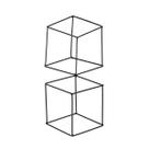 Escultura Geometrico Quadradinho Duplo de Ferro Decorativo