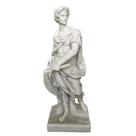 Escultura Guerreiro 63cm em Mármore Branco Luxo