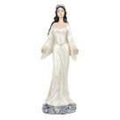 Escultura Iemanjá 26 cm Umbanda Manto Branco Perola Resina