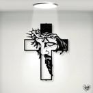 Escultura Jesus, Cruz Em Mdf preto De 6mm De 50cm