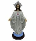 Escultura Jesus Oxalá abençoando 31 cm Branco