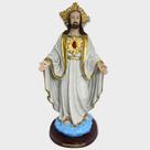 Escultura Jesus Oxala branco e dourado bençoando 30 cm Branco