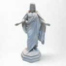 Escultura Jesus Oxalá Vintage Branco e Azul 23,5 cm Resina