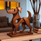 Escultura "Lealdade em Forma" - Escultura abstrata de um cão com formas modernas e elegantes Escultura "Lealdade em Forma" - Escultura abstrata de um cão com formas modernas e elegantes