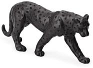 Escultura leopardo em poliresina preto