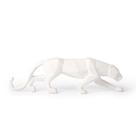 ESCULTURA LEOPARDO PANTERA EM POLIRESINA BRANCA MART 45cm