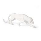 ESCULTURA LEOPARDO PANTERA EM POLIRESINA BRANCA MART 61cm