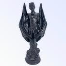 Escultura Lúcifer 25 cm pintado de preto em resina Escultura Lúcifer 25 cm pintado de preto em resina