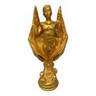 Escultura Lúcifer Do Ouro 25 cm Dourado Prosperidade Resina