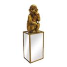 Escultura Macaco Poliresina Dourado Base Espelhado Luxo Escultura Macaco Poliresina Dourado Base Espelhado Luxo