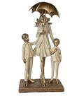 Escultura Mãe Com Dois Meninos Em Resina - Espressione
