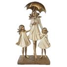 Escultura Mãe Com Duas Meninas Em Resina - Espressione