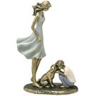 Escultura Mãe Filho e Cachorro - Decorativa em resina - Belos Tons Escultura Mãe Filho e Cachorro - Decorativa em resina - Belos Tons