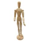 Escultura manequim madeira natural flexivel 43cm
