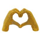 Escultura Mãos com Coração Decorativa Amor Enfeite Luxo