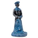 Escultura Marinheiro Prata Vintage Resina 10 cm