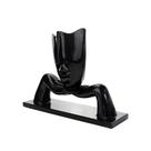 Escultura Máscara Com Base Descanso Em Cerâmica Preto 30cm B02 - D'Rossi