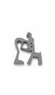 Escultura Minimalista Abraço Pet Design Moderno 3D Cinza