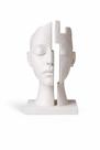 Escultura Moderna Escritório Estátua Rosto Abstrato Arte Cor:Branco
