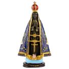 Escultura Nossa Sra Aparecida Manto Trabalhado 30 cm Resina