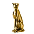 Escultura Obra De Arte Estátua Pantera Sentada Média, Luxo 60cm