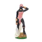 Escultura Orixá Obá Cor Rosa 14 cm em Resina
