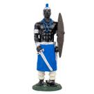 Escultura Orixá Ogum Azul 25 cm em Resina