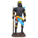 Escultura Orixá Oxóssi Azul Odé 24 cm em Resina