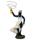 Escultura Orixá Oyá tempo Logunan Azul Branca 17 cm Resina