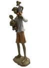 Escultura Pai Com Filhos Em Resina Arte Decorativa Familia