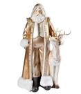 Escultura papai noel em resina decorativo com rena Escultura papai noel em resina decorativo com rena