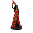 Escultura Pomba Gira Negra Vermelha 25 cm em Resina
