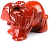 Escultura QINJIEJIE Elefante de Jaspe Vermelho 3,8x3x2 cm 30g
