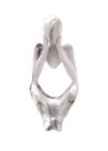 Escultura Resina Boneco Pensante Marmorizada 13x6cm.