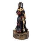 Escultura Rosa Caveira Preta e Vermelha Vintage Resina 10 cm