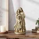 Escultura Sagrada Família Gesso Dourada Enfeite Decorativo de Luxo para Sala Elegante Escultura Sagrada Família Gesso Dourada Enfeite Decorativo de Luxo para Sala Elegante