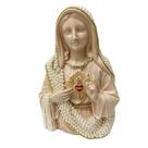 Escultura sagrado coracao de maria com perola de 20cm cafe Escultura sagrado coracao de maria com perola de 20cm cafe