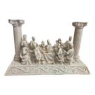 Escultura Santa Ceia Branca Em Resina Para Estante Decorar