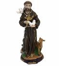 Escultura São Francisco com crucifixo 14 cm resina