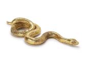 Escultura serpente em poliresina dourada