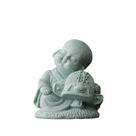 Escultura Stone Monk Figure Blessing Longevity 7x6x8cm