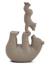 Escultura urso brincando com filhote em polirresina 17501