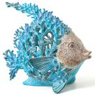 Escultura VVGIFTS Coral Reef Angelfish 19x18 cm Azul