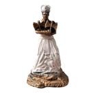 Escultura Xangô com Machado Duplo Branco Vintage Resina 11cm Escultura Xangô com Machado Duplo Branco Vintage Resina 11cm