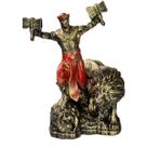 Escultura Xangô Vermelho Leão 11 cm Resina Vintage