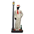 Escultura Zé Pelintra Branco no Poste 18 cm em Resina