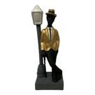 Escultura Zé Pelintra do Ouro 11 cm no Poste em Resina