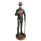 Escultura Zé Pelintra Vintage 15cm em Resina : Terno Preto e Vermelho